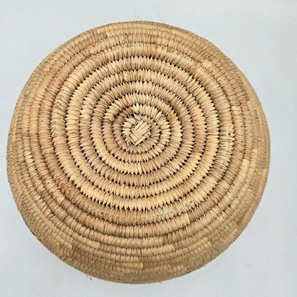 Southwestern Hand Woven Coil Basket Bowl Geometric Aztec 11" Wide 6" Tall Boho - Picture 10 of 16